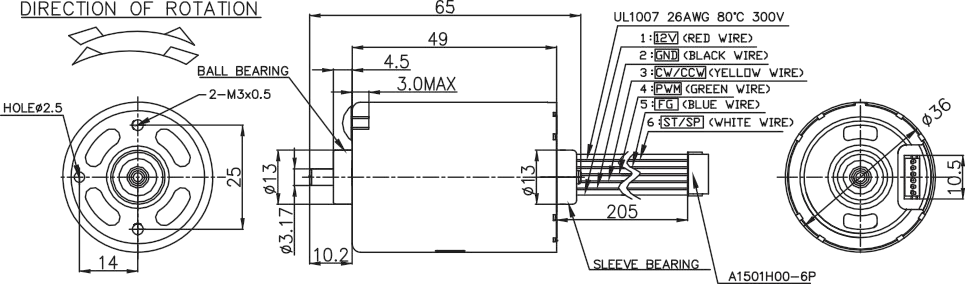 YDL-BL DC Motor Model:36-50-57